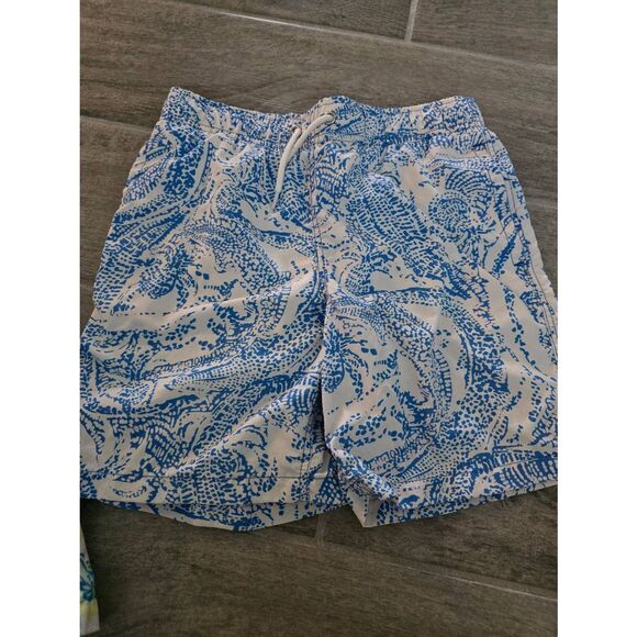 Lot‎ of Lilly Pulitzer Boys Capri Swim Trunks Blue White Size Large - Picture 2 of 7